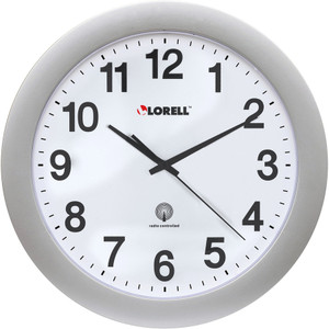 Lorell 12" Round Radio-controlled Wall Clock View Product Image