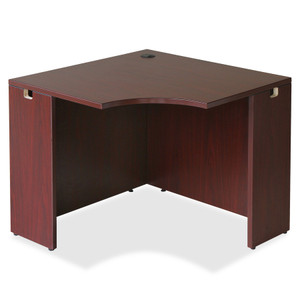 Lorell Essentials Series Mahogany Corner Desk View Product Image