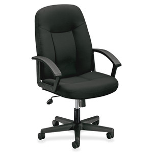 HON HVL601 Series Executive High-Back Chair, Supports up to 250 lbs., Black Seat/Black Back, Black Base View Product Image