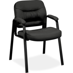 HON HVL643 Guest Chair, Supports up to 250 lbs., Black Seat/Black Back, Black Base View Product Image