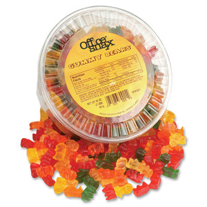 Office Snax Gummy Bears, Assorted Flavors, 2 lb Tub View Product Image