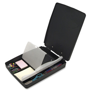 Officemate Extra Storage/Supply Clipboard Box, 1" Capacity, 8 1/2 x 11, Charcoal View Product Image