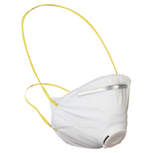 Disposable Particulate Respirator with Exhalation Valve, White View Product Image