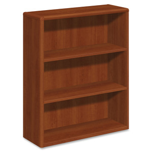 HON 10700 Series Wood Bookcase, Three Shelf, 36w x 13 1/8d x 43 3/8h, Cognac View Product Image