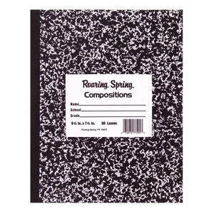 Roaring Spring Marble Cover Composition Book, Wide/Legal Rule, Black Cover, 10 x 8, 60 Sheets View Product Image