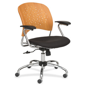 Safco Reve Task Chair Round Plastic Wood Back View Product Image