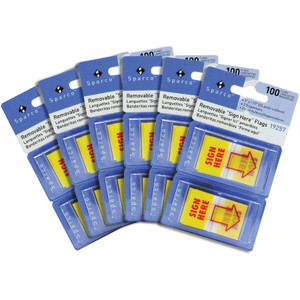 Sparco Pop-up Sign Here Flags in Dispenser View Product Image