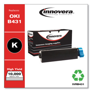 Innovera Remanufactured Black Toner, Replacement for Oki B431 (44574901), 10,000 Page-Yield View Product Image