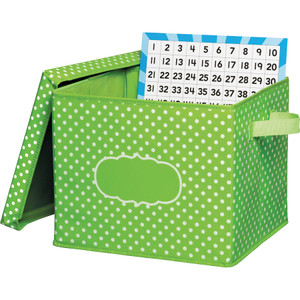 Teacher Created Resources Lime Polka Dots Storage Box View Product Image