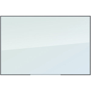 U Brands Glass Dry Erase Board, Only for use with HIGH Energy Magnets, 23" x 35" , White Frosted Surface, White Aluminum Frame (2824U00-01) View Product Image