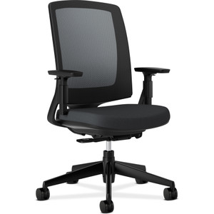 HON Lota Series Mesh Mid-Back Work Chair, Supports up to 250 lbs., Black Seat/Black Back, Black Base View Product Image