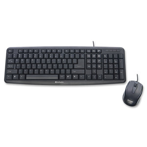 Verbatim Slimline Corded USB Keyboard and Mouse-Black View Product Image