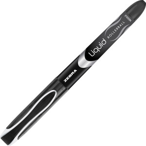 Zebra Liquid Ink Roller Ball Pen, Stick, Extra-Fine 0.5 mm, Black Ink, Black Barrel, Dozen View Product Image