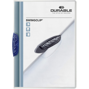 Durable Swingclip Clear Report Cover, Letter Size, Dark Blue Clip, 5/Pack View Product Image