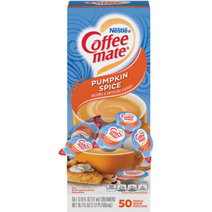 Coffee mate Liquid Coffee Creamer, Pumpkin Spice, 0.38 oz Mini Cups, 50/Box View Product Image