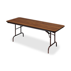 Iceberg Premium Wood Laminate Folding Table, Rectangular, 96w x 30d x 29h, Oak View Product Image