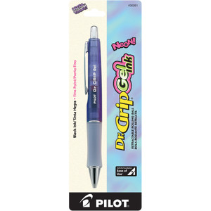 Pilot Dr. Grip Gel Pen, Retractable, Fine 0.7 mm, Black Ink, Purple Barrel View Product Image