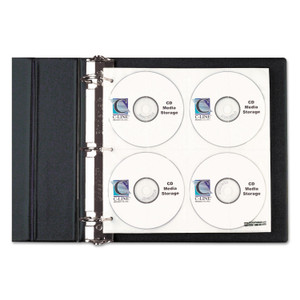 C-Line CD/DVD Refillable D-Ring Binder Kit, Holds 80 Discs, Black View Product Image