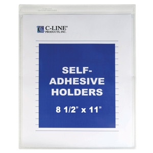 C-Line Self-Adhesive Shop Ticket Holders, Super Heavy, 15 Sheets, 8 1/2 x 11, 50/Box View Product Image