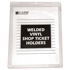 C-Line Clear Vinyl Shop Ticket Holders, Both Sides Clear, 15 Sheets, 8 1/2 x 11, 50/BX View Product Image