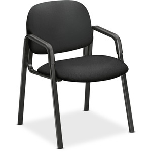 HON Solutions Seating 4000 Series Leg Base Guest Chair, 23.5" x 24.5" x 32", Black Seat, Black Back, Black Base View Product Image