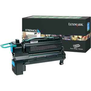 Lexmark X792X4CG (X792) Return Program Extra High-Yield Toner, 20000 Page-Yield, Cyan View Product Image