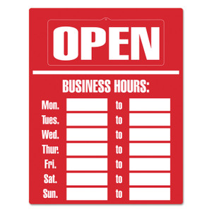 COSCO Business Hours Sign Kit, 15 x 19, Red View Product Image