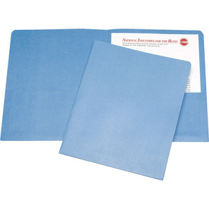 AbilityOne 7510005842490 SKILCRAFT Double Pocket Portfolio, Letter Size, Light Blue, 25/Box View Product Image