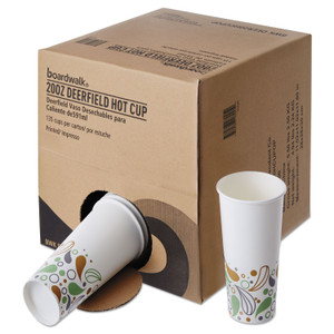 Boardwalk Convenience Pack Paper Hot Cups, 20 oz, Deerfield Print, 9 Cups/Sleeve, 15 Sleeves/Carton View Product Image