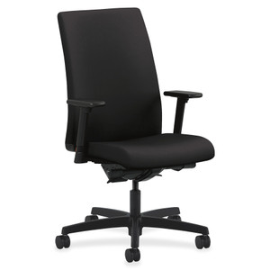 HON Ignition Series Mid-Back Work Chair, Supports up to 300 lbs., Black Seat/Black Back, Black Base View Product Image