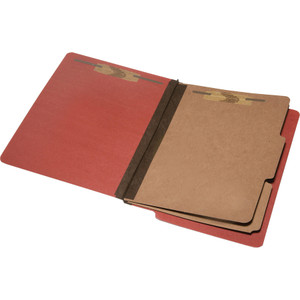 AbilityOne 7530015907104 SKILCRAFT End Tab Classification Folders, 2 Dividers, Letter Size, Earth Red, 10/Box View Product Image