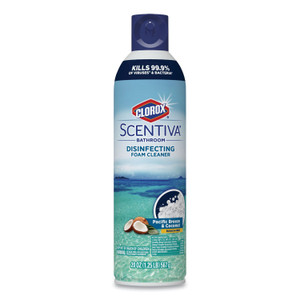 Clorox Scentiva Bathroom Foam Cleaner, Pacific Breeze & Coconut, 20 oz Aerosol, 6/CT View Product Image