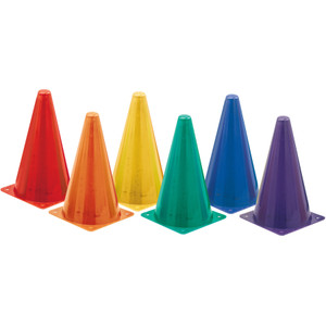 Champion Sports Indoor/Outdoor Flexible Cone Set, Vinyl, Assorted Colors, 6/Set View Product Image