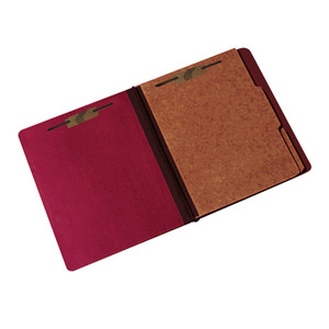 AbilityOne 7530009908884 SKILCRAFT Classification Folder, 2 Dividers, Letter Size, Earth Red View Product Image