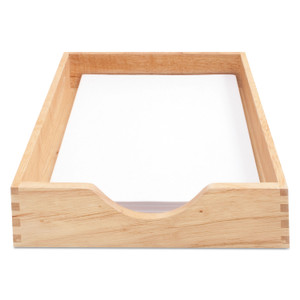 Carver Hardwood Stackable Desk Trays, 1 Section, Letter Size Files, 10.25" x 12.5" x 2.5", Oak View Product Image