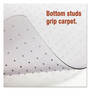 Alera Moderate Use Studded Chair Mat for Low Pile Carpet, 45 x 53, Wide Lipped, Clear View Product Image