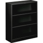 HON Metal Bookcase, Three-Shelf, 34-1/2w x 12-5/8d x 41h, Black View Product Image