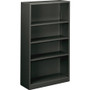 HON Metal Bookcase, Four-Shelf, 34-1/2w x 12-5/8d x 59h, Charcoal View Product Image