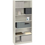 HON Metal Bookcase, Six-Shelf, 34-1/2w x 12-5/8d x 81-1/8h, Light Gray View Product Image