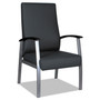 Alera metaLounge Series High-Back Guest Chair, 24.6'' x 26.96'' x 42.91'', Black Seat/Black Back, Silver Base View Product Image