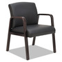 Alera Reception Lounge WL Series Guest Chair, 24.21'' x 26.14'' x 32.67'', Black Seat/Black Back, Espresso Base View Product Image