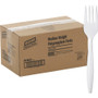 Dixie Plastic Cutlery, Mediumweight Forks, White, 1,000/Carton View Product Image