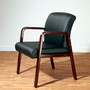 Alera Reception Lounge WL Series Guest Chair, 24.21'' x 26.14'' x 32.67'', Black Seat/Black Back, Mahogany Base View Product Image