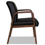 Alera Reception Lounge WL Series Guest Chair, 24.21'' x 26.14'' x 32.67'', Black Seat/Black Back, Walnut Base View Product Image