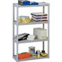 Iceberg Rough N Ready Four-Shelf Open Storage System, Resin, 32w x 13d x 54h, Platinum View Product Image