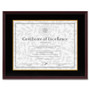 DAX Hardwood Document/Certificate Frame w/Mat, 11 x 14, 8 1/2 x 11, Mahogany View Product Image
