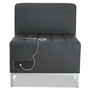 Alera QUB Series Powered Armless L Sectional, 26.38w x 26.38d x 30.5h, Black View Product Image