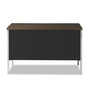 Alera Single Pedestal Steel Desk, 45.25" x 24" x 29.5", Mocha/Black View Product Image