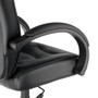 Alera Strada Series High-Back Swivel/Tilt Top-Grain Leather Chair, Supports up to 275 lbs, Black Seat/Black Back, Black Base View Product Image