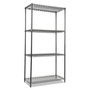 Alera Wire Shelving Starter Kit, Four-Shelf, 36w x 18d x 72h, Black Anthracite View Product Image